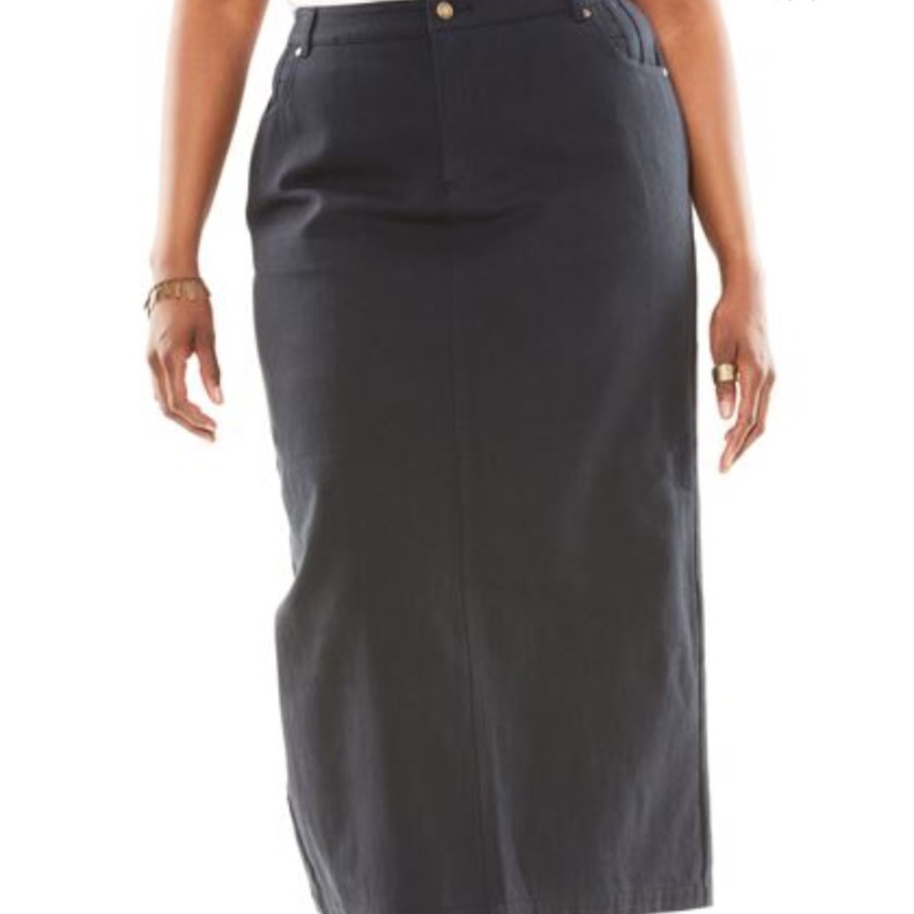 Jessica London Black Colored Denim Skirt